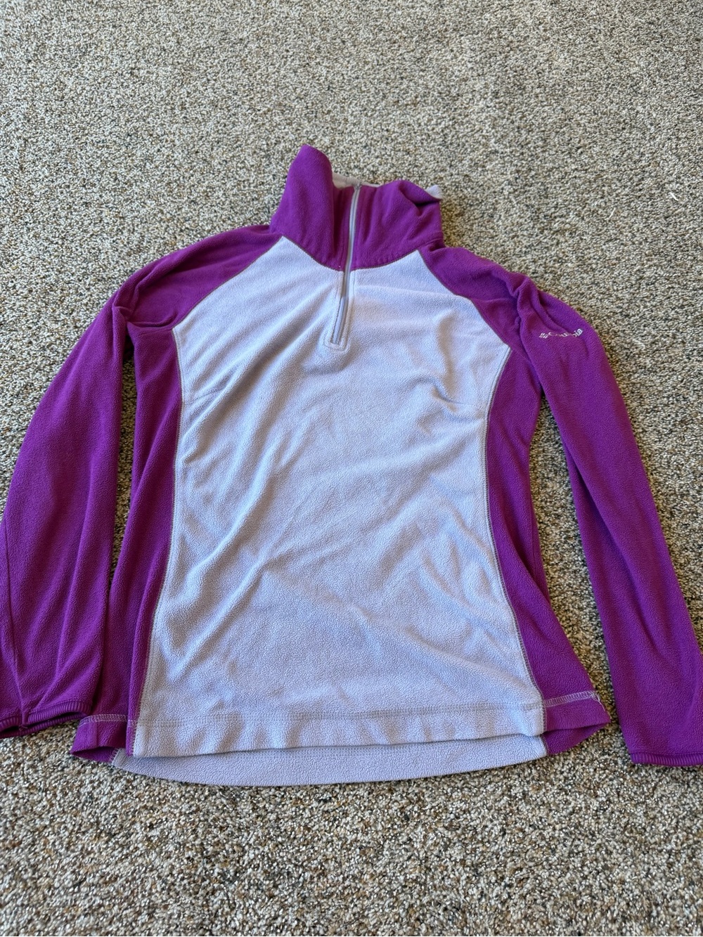 Columbia Women's Medium Purple Gray Colorblock 1/4 Zip Fleece Pullover Hiking